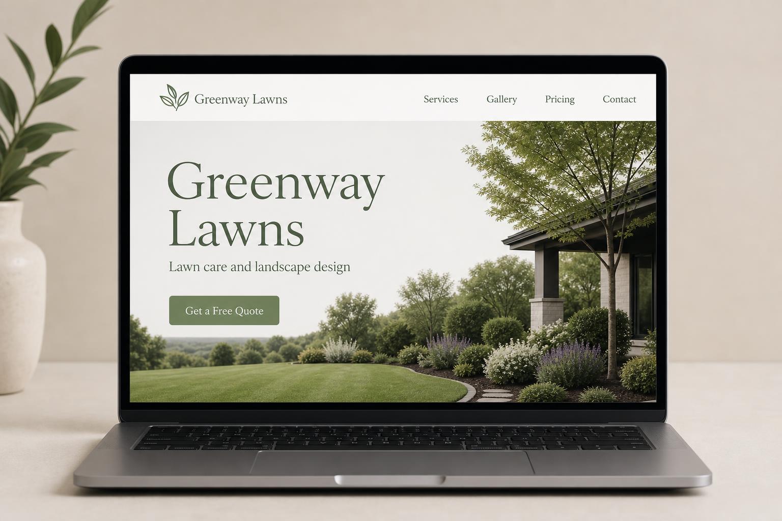 Greenway Lawns — Landscaping website mockup